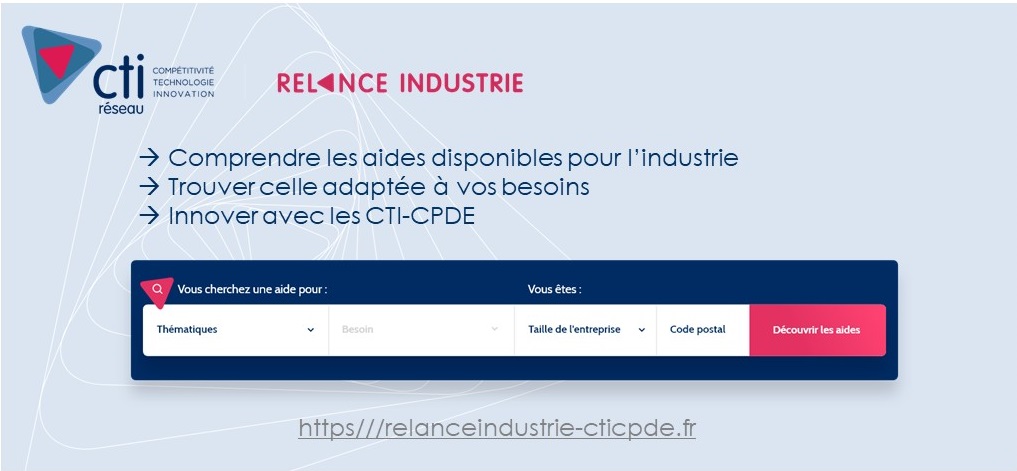Les CTI et CPDE lancent la plateforme relanceindustrie-cticpde.fr